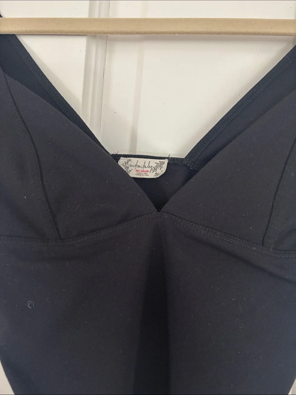 Free People Black Off-Shoulder V-Neck Top for Women